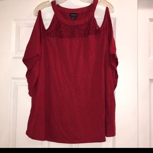 Torrid red cold shoulder top